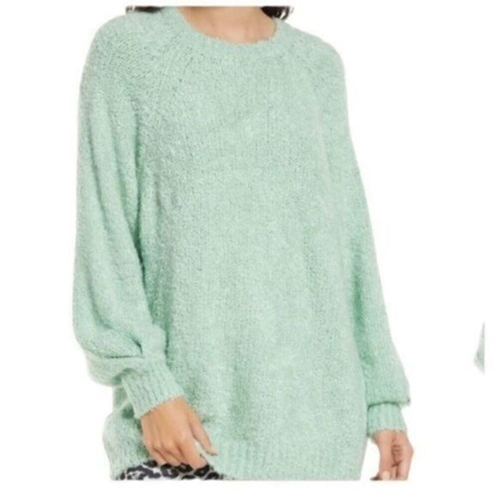 Topshop Boucle Knit Sweater Oversized Green Small